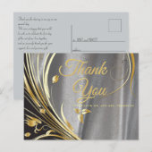 Silver Satin & Gold Blume Vielen Dank Postkarte (Vorne/Hinten)