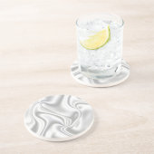 Silver Satin Sandstein Untersetzer (Seite)