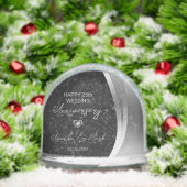 Silver Satin Wedding Anniversary Schneekugeln (Weihnachten)