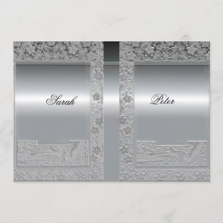 Silver Save the Date Einladung