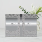 Silver Save the Date Einladung (Stehend Vorderseite)