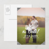 Silver Save the Date Personalisierte Ankündigung (Vorne/Hinten)