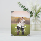 Silver Save the Date Personalisierte Ankündigung (Stehend Vorderseite)