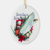 Silver Scales Christmas Tarpon Keramik Ornament (Rechts)