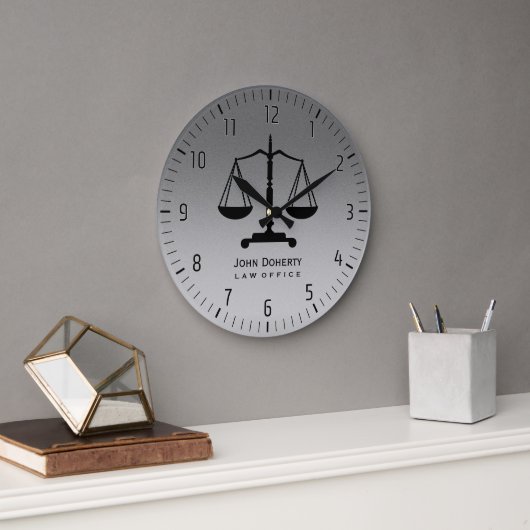 Silver Scales of Justice Große Wanduhr (Büro)