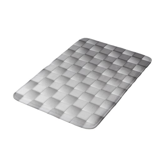 Silver Schachbretts Bath Mat Badematte (Schrägansicht)