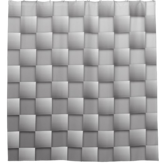 Silver Schachbretts Duschvorhang (Vorderseite)