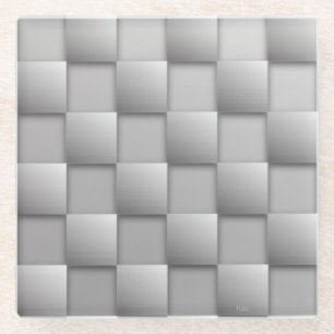 Silver Schachbretts Glass Untersetzer