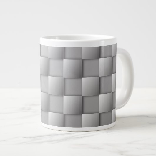 Silver Schachbretts Riesenkaffee Tasse (Vorderseite Rechts)