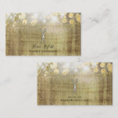 Silver Schere Rustic Gold Lights Haare Stylist Visitenkarte (Vorne/Hinten)