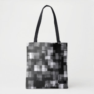 Silver Schwarz-weiß Trendy Muster Tasche
