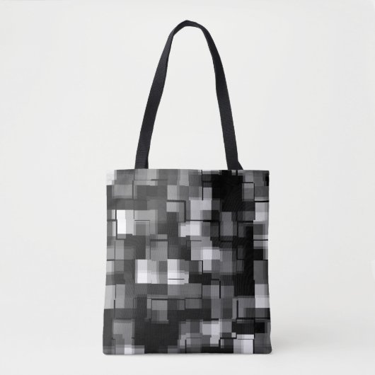 Silver Schwarz-weiß Trendy Muster Tasche (Vorderseite)