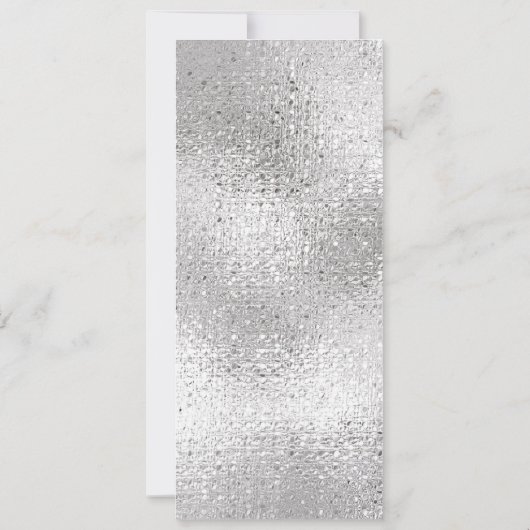 Silver Schwarz-weiße Hochzeit DIY Menü Dinner Part Einladung (Rückseite)