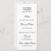 Silver Schwarz-weiße Hochzeit DIY Menü Dinner Part Einladung (Vorderseite)