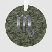 Silver Scorpio Zodiac Signage Woodland Digitale Ca Ornament (Vorderseite)