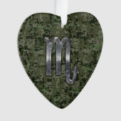 Silver Scorpio Zodiac Signage Woodland Digitale Ca Ornament (Vorderseite)