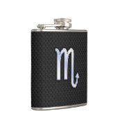 Silver Scorpio Zodiac Signieren schwarze Schlangen Flachmann (Rechts)