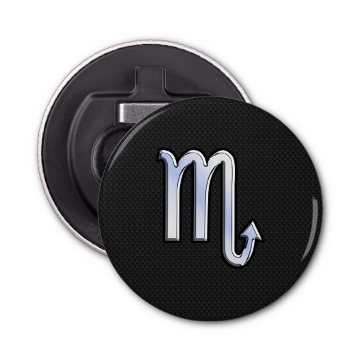 Silver Scorpio Zodiac Signieren schwarze Schlangen Flaschenöffner (Vorderseite)