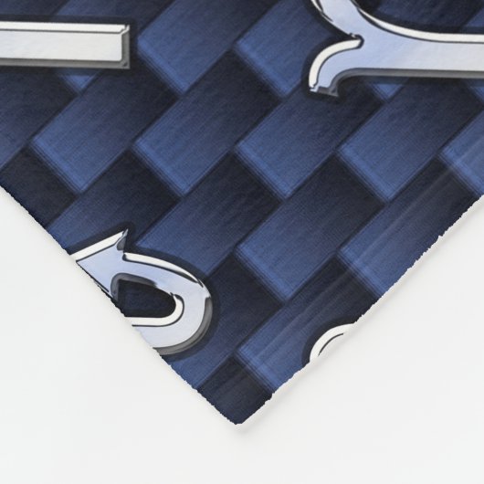 Silver Scorpio Zodiac Symbol Navy Carbon Fibre Fleecedecke (Ecke)