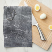 Silver Scorpio Zodiac-Zeichen gestörter Metalstil Küchentuch (Viertel Falte)