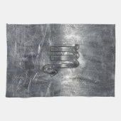 Silver Scorpio Zodiac-Zeichen gestörter Metalstil Küchentuch (Horizontal)