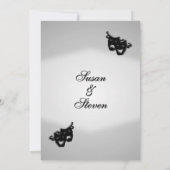 Silver Screen Theater Thema Hochzeit Einladung (Rückseite)