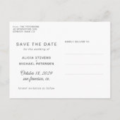 Silver Script besser zusammen Hochzeit rett Datum Ankündigungspostkarte (Rückseite)