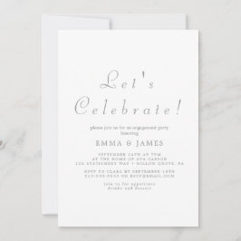 Silver Script Elegantes Party Einladung