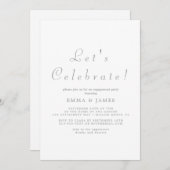 Silver Script Elegantes Party Einladung (Vorne/Hinten)