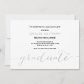 Silver Script Foto Collage | Graduierungspartei Einladung (Rückseite)