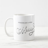 Silver Script Frohe Weihnachten Custom Kaffeetasse (Links)