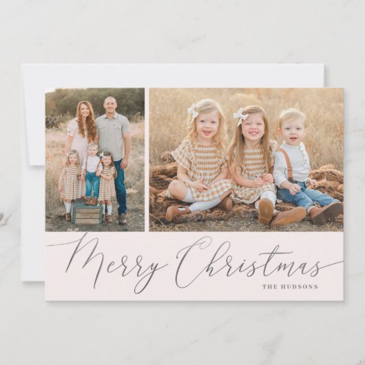 Silver Script Frohe Weihnachten Elegant 2 Foto (Vorderseite)