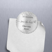 Silver Script Herz boho Hochzeit Speichern Sie das Magnet