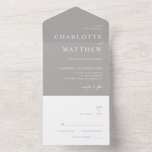 Silver Script Hochzeit in einer Einladung (Innen Boden)