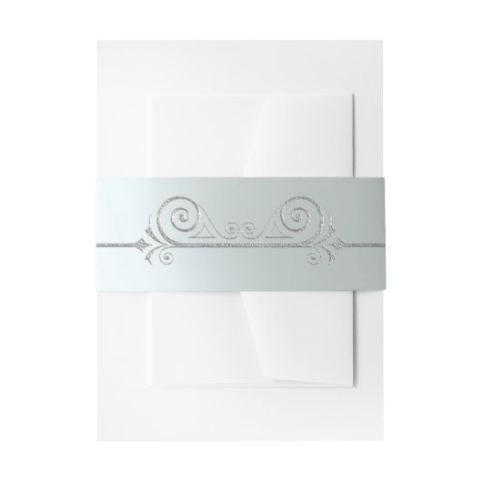 Silver Scroll Design on Silver Einladungsbanderole (Vorderseite Beispiel)