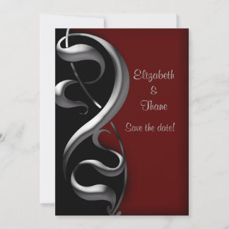 Silver Scroll Moderne gotische Hochzeit Save The Date