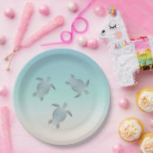 Silver Sea Turtle Aquamarine Tropical Pappteller (Party)