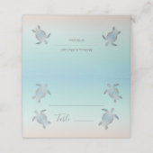 Silver Sea Turtles Beach Hochzeit Platzkarte (Außenseite Aufgefaltet)