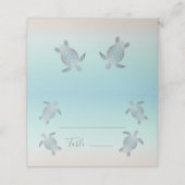 Silver Sea Turtles Beach Hochzeit Platzkarte (Außenseite Aufgefaltet)