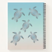 Silver Sea Turtles Beach Style Notizblock (Rückseite)