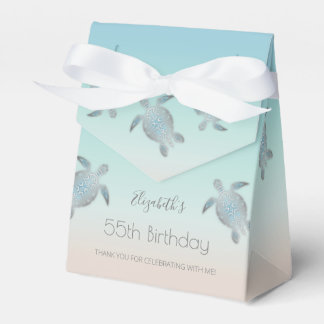 Silver Sea Turtles Custom Birthday Thank You Geschenkschachtel