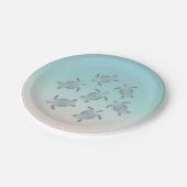 Silver Sea Turtles Luau Pappteller (Schrägansicht)