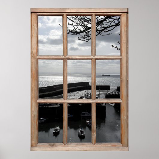 Silver Sea View aus einem Fenster Poster (Vorne)