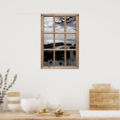 Silver Sea View aus einem Fenster Poster (Küche)