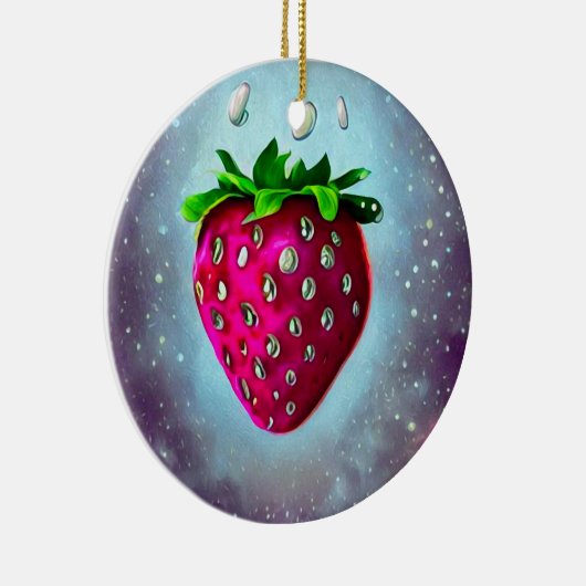 Silver Seed Strawberry Keramik Ornament (Rechts)