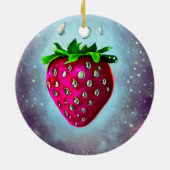 Silver Seed Strawberry Keramik Ornament (Hinten)