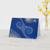 Silver Seepferd Grußkarte Karte (Gelbe Blume)