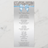 Silver Sequin Baby Blue Bow Wedding Program Programm (Rückseite)