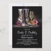 Silver Sequin Boots and Bubbly Bridal Shower Einladung (Vorderseite)