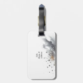 Silver Sequin Bow Silver Glitzer Gepäckanhänger (Rückseite vertikal)